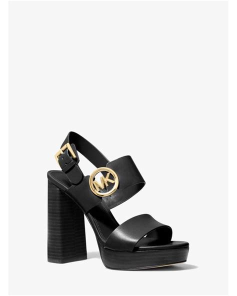 michael kors summer leather and logo platform sandal|Michael Kors closed toe sandals.